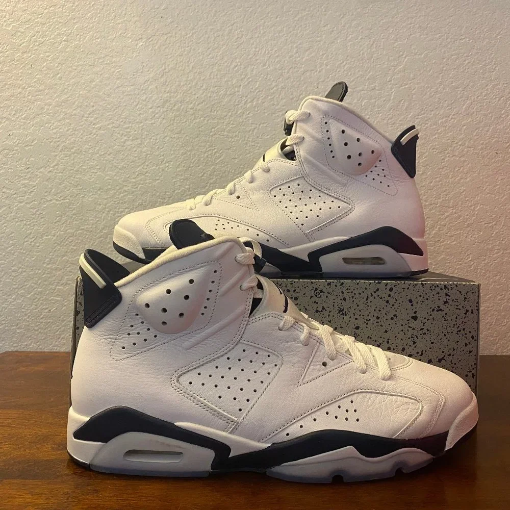 Air Jordan 6 Retro Midnight Navy Lifestyle Casual Shoes CT8529-141 Size 13